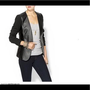 NWT Tinley Road Leather Blazer w/knit sleeves S